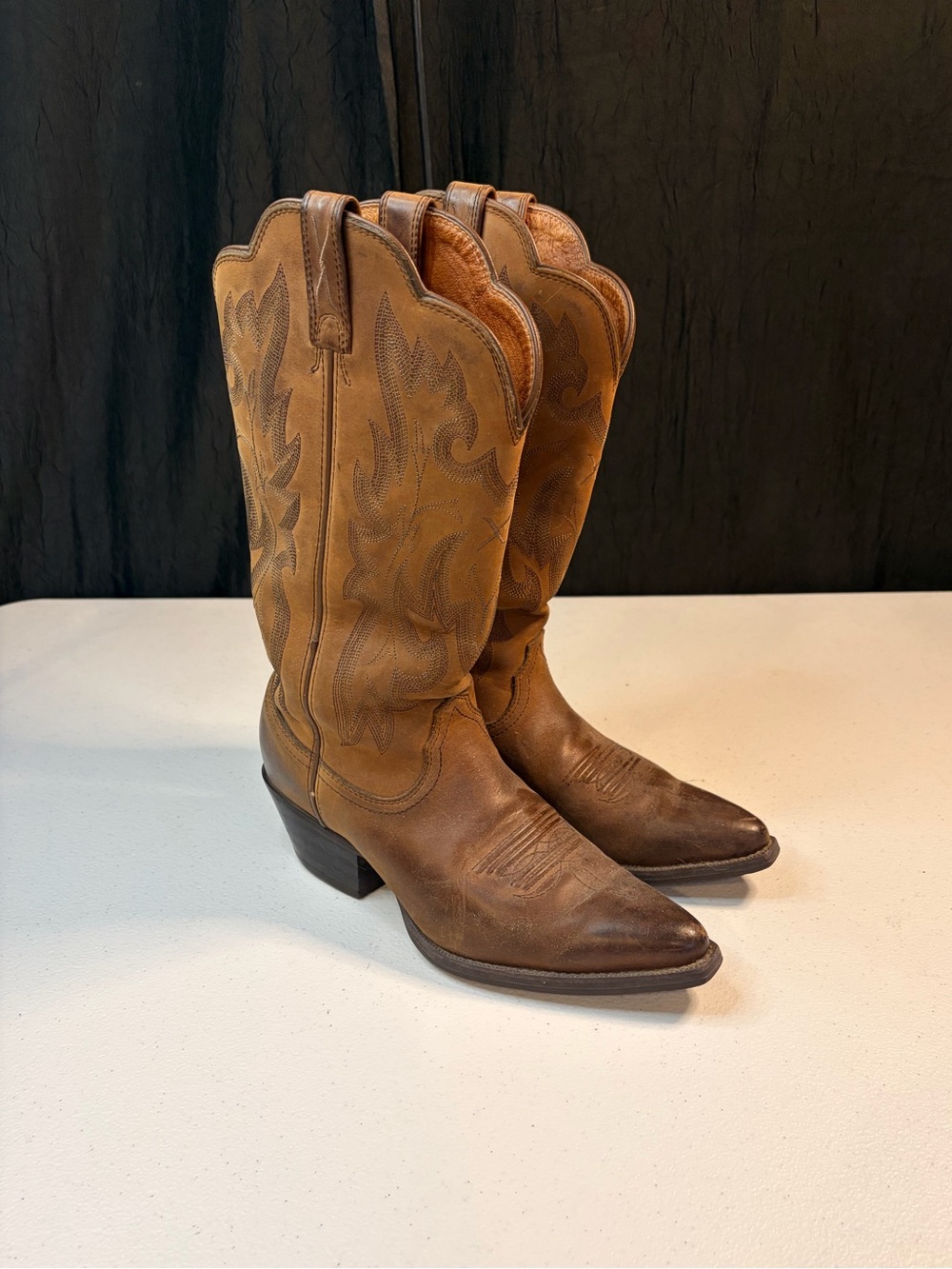 Twisted X Womens Distressed Tan Leather Western Cowboy Boots WWT0016 Size 6.5 B